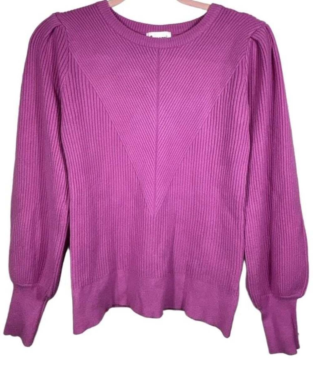 &merci Ribbed Sweater Bubblegum Pink Puff Long Sleeve Crewneck Pullover